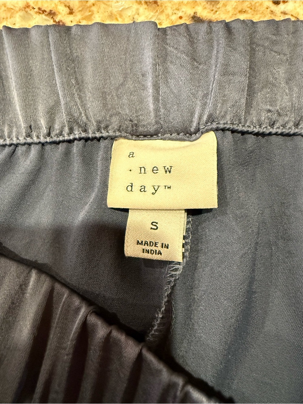 a new day Crinkle Satin Wide-Leg Pants in Blue